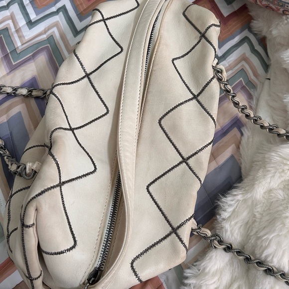 Chanel Cream Bowler Bag with Silver Hardware and Stitching 🕊️ - Picture 7 of 14